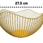 Wavy Metal Fruit Basket Gold