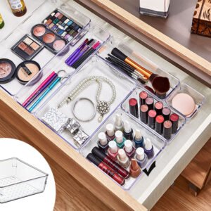 Clear Modular Drawer Organizer 15.4x15.4x5.6 cm
