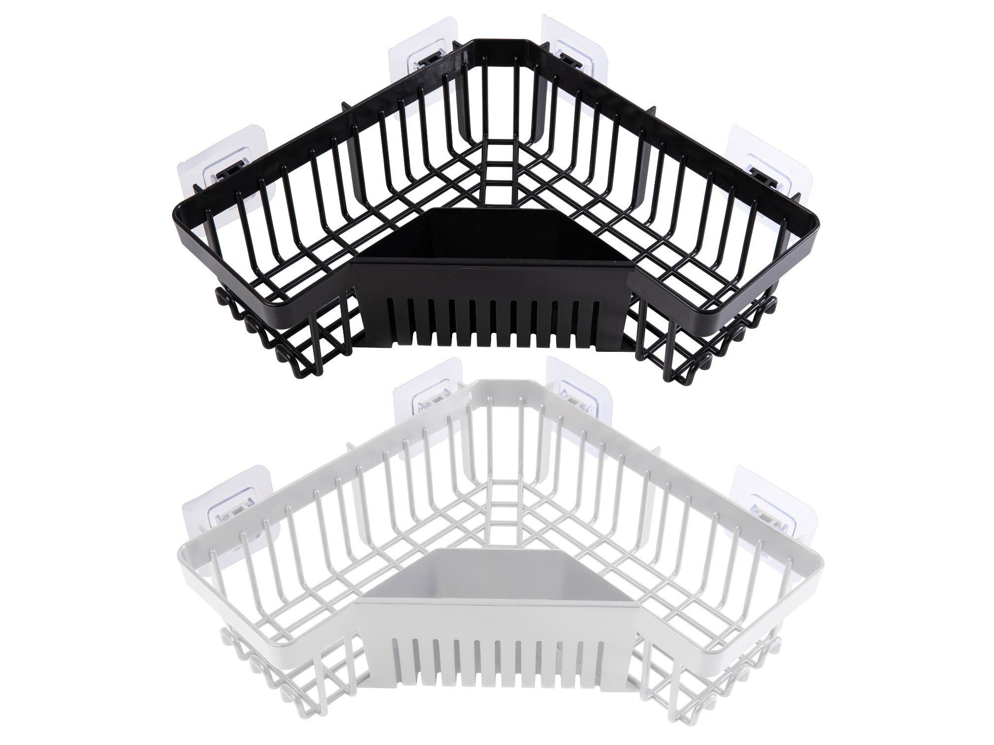 a8fc7e0f381cb2f807d35e7868d1a582.jpg Plastic Bathroom Corner Shelf Basket w Strong Adhesive