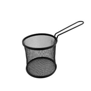 Black Round French Fry Serving Basket