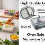 Dosthoff Leak Proof Divided Glass Food Container 1000 ml