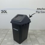 Heavy Duty Swing Top Bin 20L with attached Flip Cover