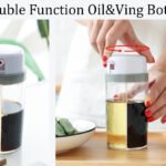 Double oil and Vinegar dispenser with rotating cover