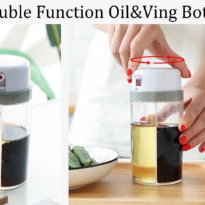 Double oil and Vinegar dispenser with rotating cover