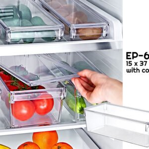 Clear Fridge Organizer with Cover 37 x 15 x 10 cm