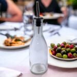 Glass Oil Bottle 300 ml with High Quality Metal Pourer