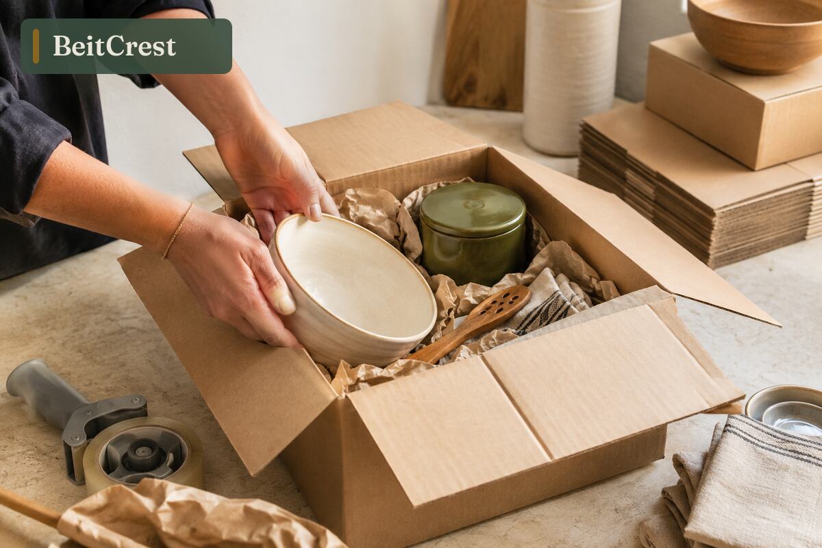 An order being wrapped and boxed for dispatch