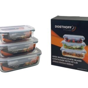 Dosthoff Set of 3 Leak Proof Glass Food Containers
