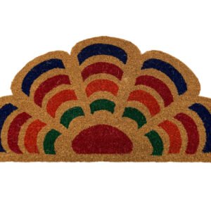 Coco mat half flower with PVC backing 75x45 cm