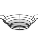 Black Oval Serving Basket 25 cm with 2 handles and base