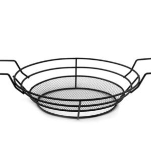 Black Oval Serving Basket 25 cm with 2 handles and base