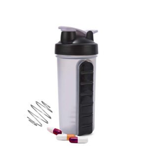 BPA Free Supplement Nutrition Shaker Bottle W Pill Box