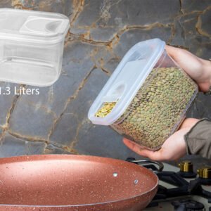 Transparent Dry Food Container with Sliding Cover 1.3L