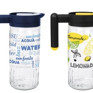 Decorated Glass Jar with Rotating Lid 1.46L