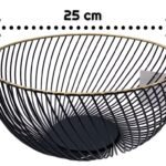Cyclon Metal Fruit Basket Black Gold Rim