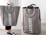 Thick Fabric Collapsable Laundry Bag with Ring Handle