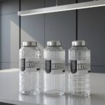 Slim Design Large Water Glass Bottle 1.3 L with SS Cover