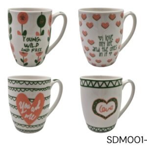 Porcelain Mug with Heart Designs