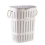 Plastic "Bamboo" Laundry Basket with Natural Ropes