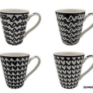 Porcelain Mug Black Patterns