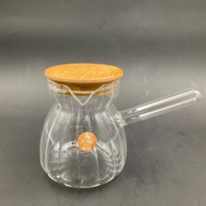 Borosilicate Glass Coffee Pot with wooden cover 600 ml