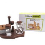 Wooden Spice and Oil Set