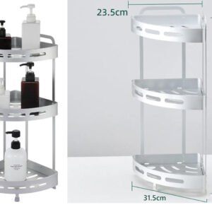 3 Tiers Aluminum Corner Shower Bathroom Shelve