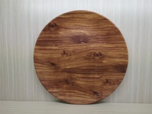 Wooden Design Melamine Dinner Plates X6