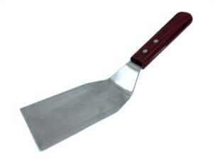 Spatula with curved wooden handle