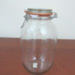 Strong Clip Glass Jar with Orange Rubber 3000 ml