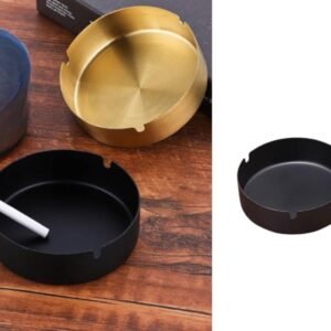 SS Ashtray Black Mat Finish Color 8 cm