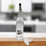 High Quality Acrylic Square Oil Bottle with Chromed Pourer and small funnel
