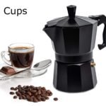 Black 2 levels Italian coffee pot 6 cups