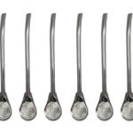 Set of 6 Stainless Steel Modern Matteh Straws
