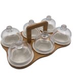 Divided Nuts Dish with Glass Covers 6 compartments