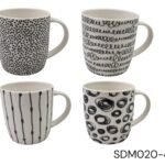 Porcelain Mug with Black doodle Design