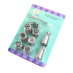 12 Stainless Steel Cream Bag Decoration Heads With Brush