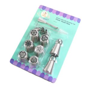12 Stainless Steel Cream Bag Decoration Heads With Brush