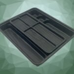 Black Wood Color Sliding Cutlery Tray 36 x 31
