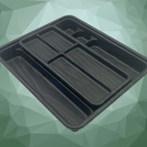 Black Wood Color Sliding Cutlery Tray 36 x 31