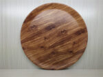 Wooden Design Round Melamine Tray; 14"