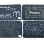Thin synthetic fiber doormat w TPR backing 58 x 38 cm