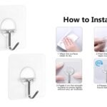 Strong Transparent Adhesiv Large Square Hook X2