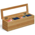 Bamboo & Acrylic Tea Box 4 Compartments