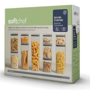 5 Pieces Airtight Squared chef Food Jar Set