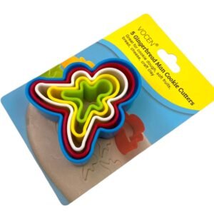 Gingerbread Man Colorful Plastic Dough Cutter 5 Pieces Set