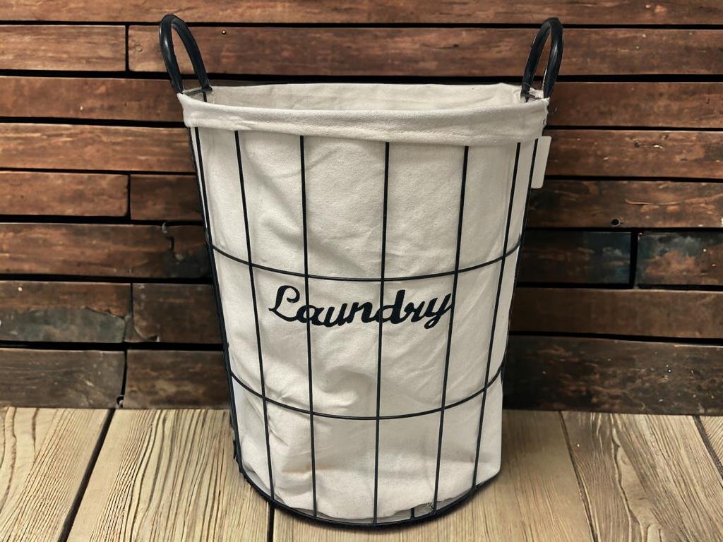 caf5ee6dea7be4e695869d6cfd2571b9.jpg Iron Laundry Basket with Linnen Inner Bag 38x47 cm