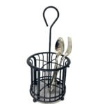 Matt Black Round Iron Cutlery Holder