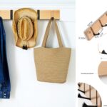 Bamboo Wall Mounted Hanger with 5 Retractable Hooks