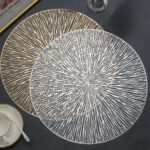Round Golden or Silver Table Placemat 38 cm